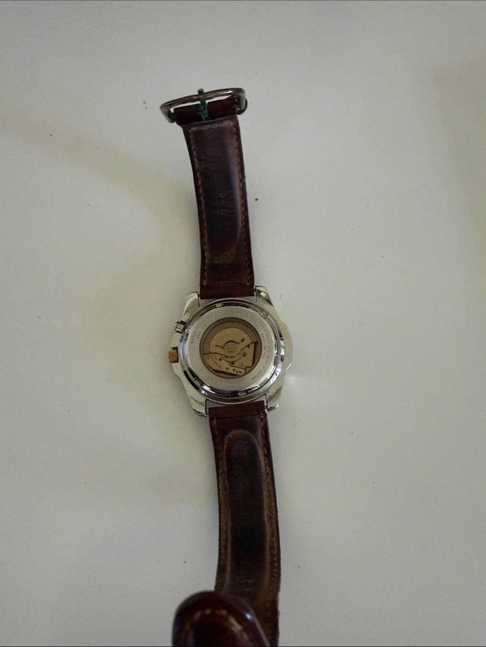 Seiko Two-Tone Watch with Brown Leather Strap